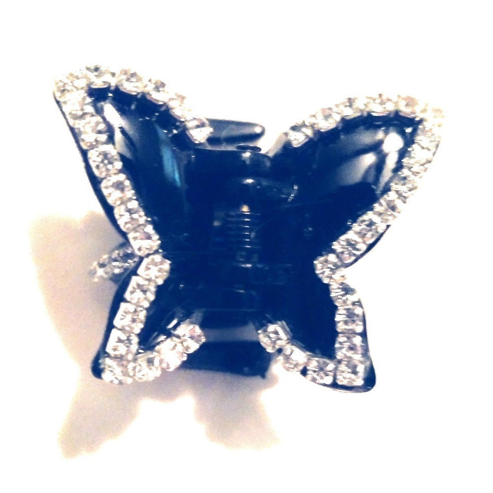 Rhinestone Butterfly Hair Claw Clips - 2 Clips